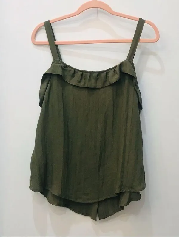 Olive green Hyfve Boutique Boho top sz Med - Image 7
