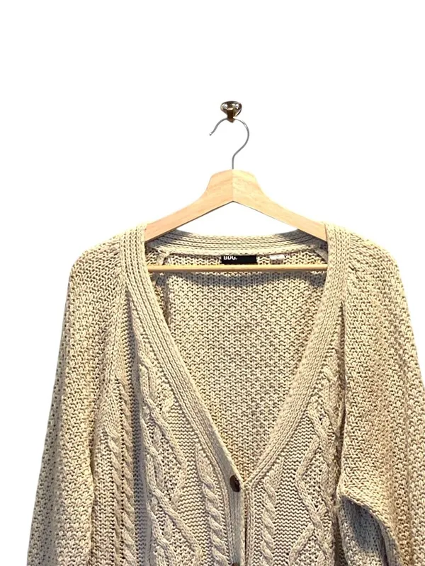 Urban Outfitters BDG Grandpa Chunky Cardigan Cream Size L Coastal Quiet Luxury - Image 6