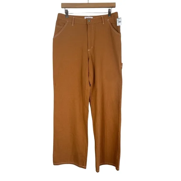 NWT RSQ Relaxed Carpenter Pants Womens L Brown High Rise Straight Streetwear - Image 2
