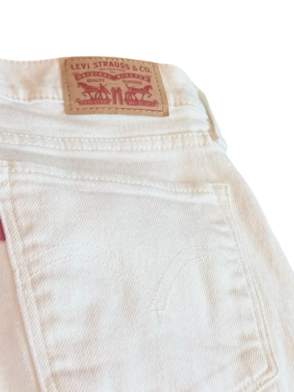 Levi's White Denim Jeans Classic Straight Casual Everyday Pants Size 28 Women's - Image 7