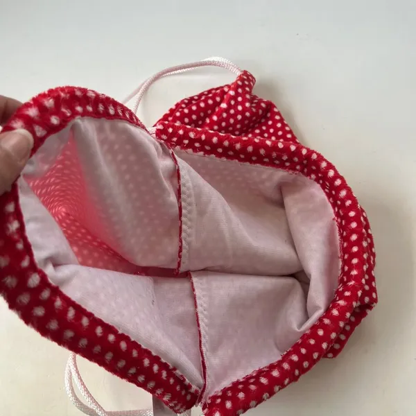 SEW SWEET MINKY Designs DrawString Tote Bag Red White Polka Dots NWT - Image 6