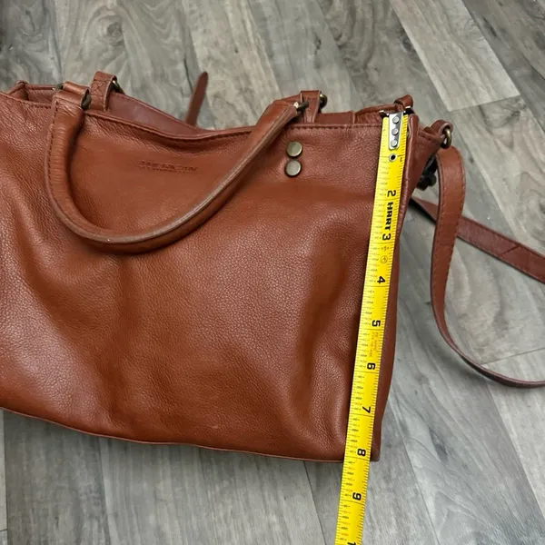 American Leather Co Long Beach Satchel Crossbody Bag Brandy Brown - Image 3