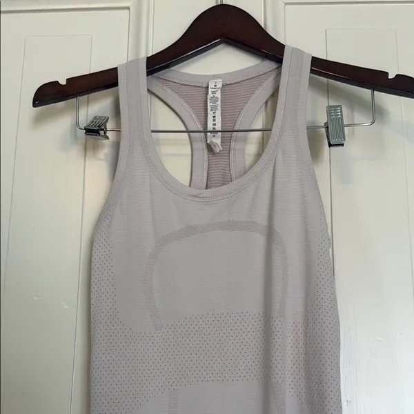 Lululemon White and pink Sleeveless Fitted Backless Tank Top - Image 3