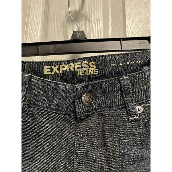 Express Jeans Womens Stella Boot Cut Denim Size 6 Embroidered Pockets Rhinestone - Image 2