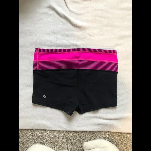lululemon athletica Black and Pink Athletic Shorts - Image 2
