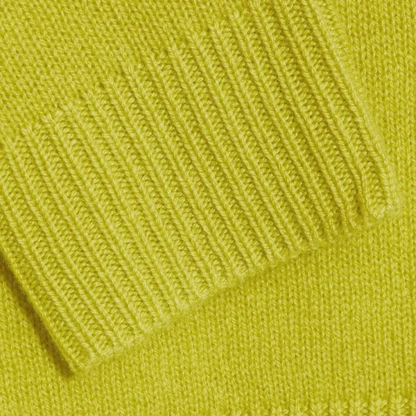 Theory Lime Neon Avocado Green Cashmere Vneck Sweater Sz M - Image 8