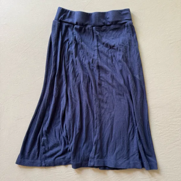 Jay Basic Ribbed A-Line Midi Skirt - Image 2