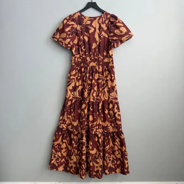 Anthropologie Somerset Maxi Dress in Copper Floral Print Size Small - Image 11