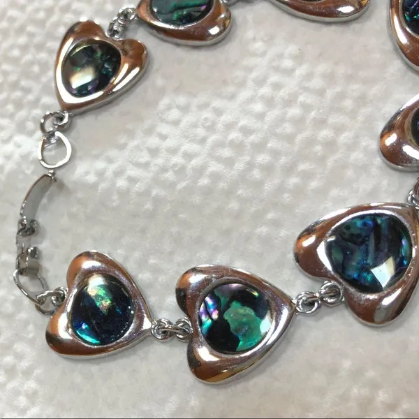 Vintage Heart Silver Tone Bracelet - Image 5