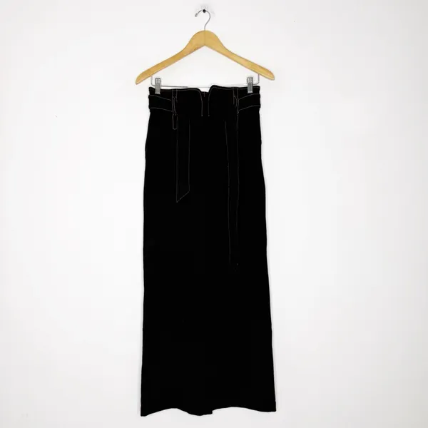 Maeve by Anthropologie Black Tie Waist Pants Size 4 Contrast Stitching - Image 7