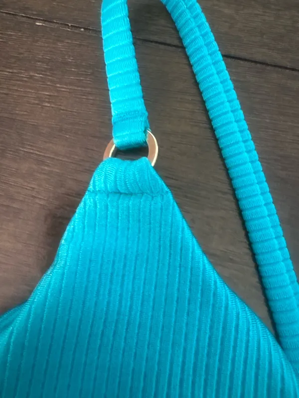 Aerie Blue Shine Ribbed One-Piece Swimsuit - Image 3