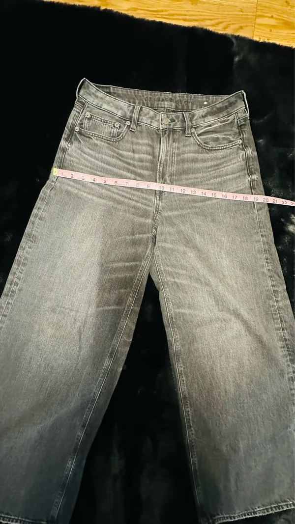 American Eagle Super High Rise Kick Boot Jeans – Washed Black  - Image 6