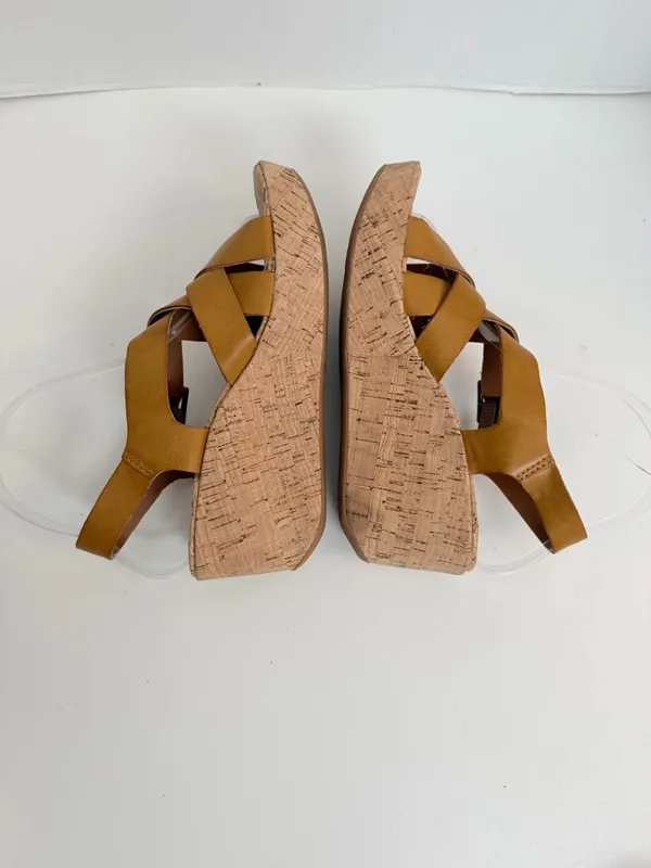 Korks Nova Sandals Wedge Lightweight Travel Comfort Boho Mustard Yellow Camel - Image 6