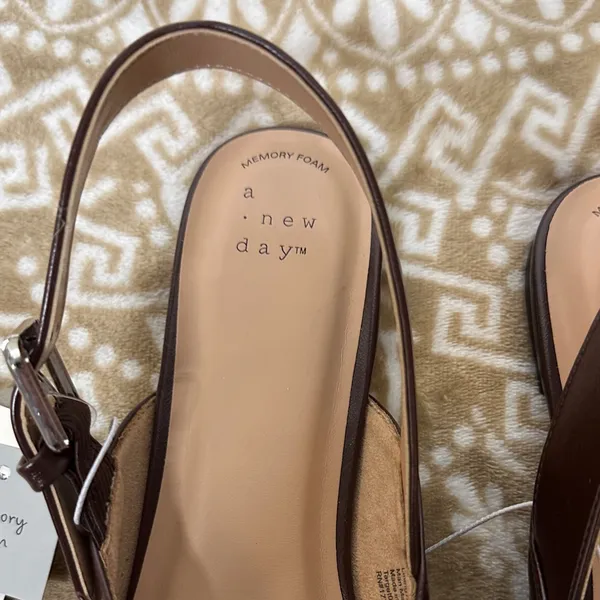 A New Day Dark Brown Pointed Slingback Flats - Image 2