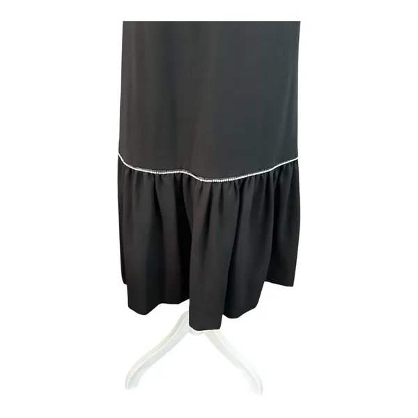 Pearl by Lela Rose Black Drop Waist Mini Dress Mock Neck XS - Image 4