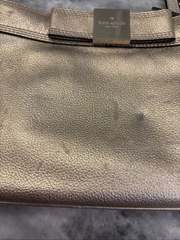 Kate Spade Primrose‎ Hill Leather Crossbody Shoulder Bow Bag Gold - Image 6