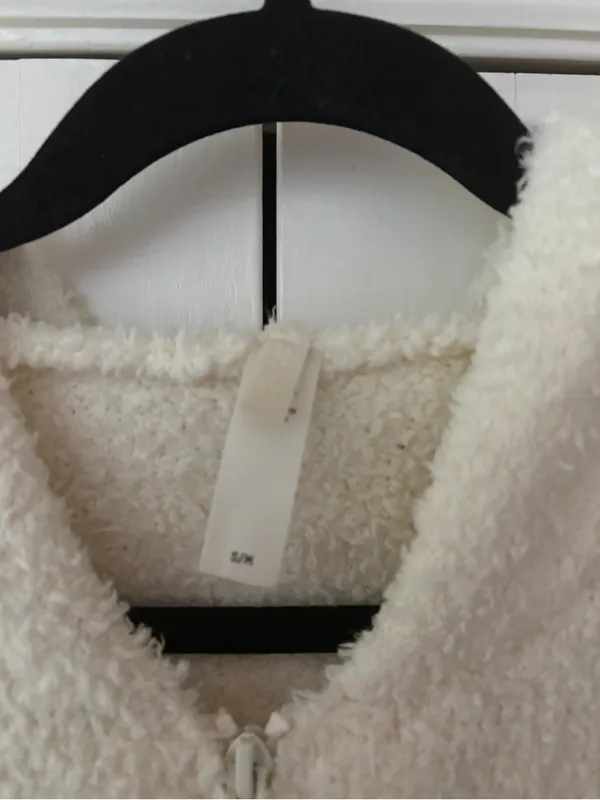 Skims Cozy Knit Zip-Up Hoodie Jacket Bone Cream Size Small / Medium Fuzzy Boucle - Image 7