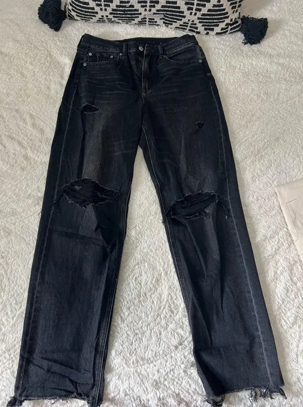 American eagle super high rise baggy straight jeans. - Image 2