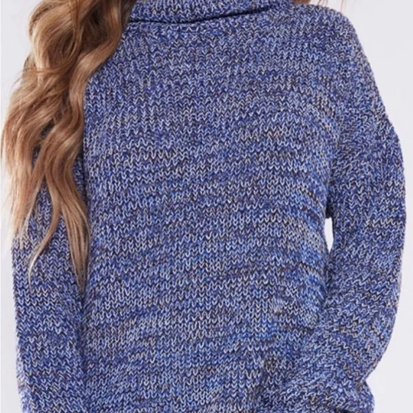 PrettyLittleThing Blue Open Tie Back Roll Neck Knit Jumper Dress Small New w Tag - Image 2