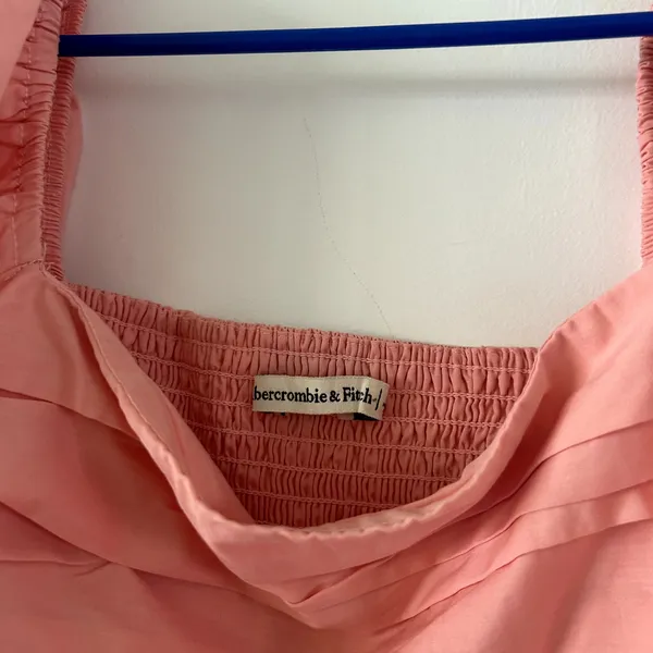 Abercrombie & Fitch Poplin Pink Puff Sleeve Dress Size M - Image 3