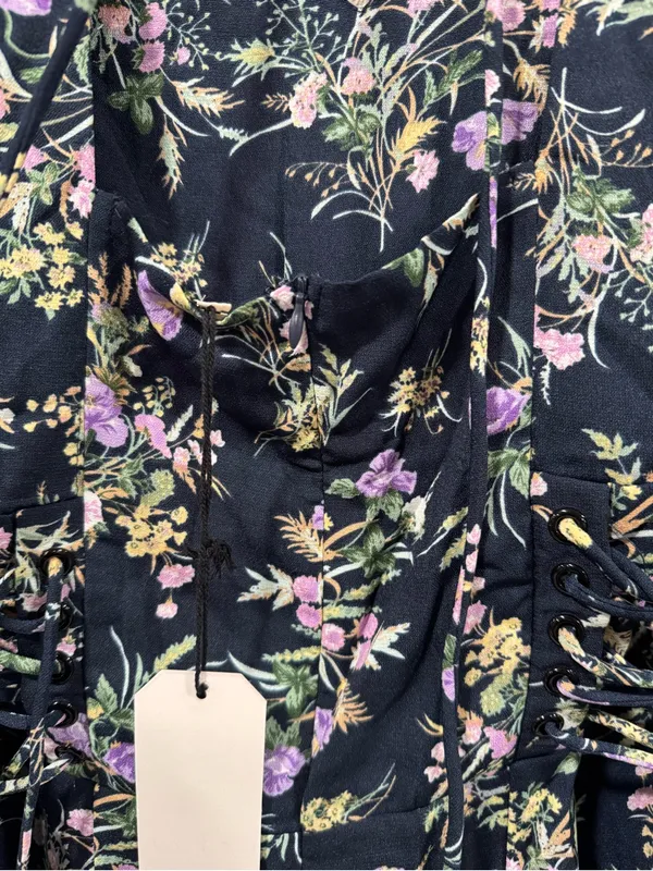 NWT Floral V-Neck Navy Jumpsuit with Lavender Blooms - Image 8