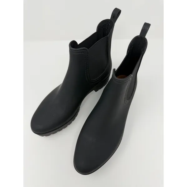 Jeffrey Campbell Rain Boots Women 41 Black Excellent Lug Sole Chelsea Ankle - Image 3