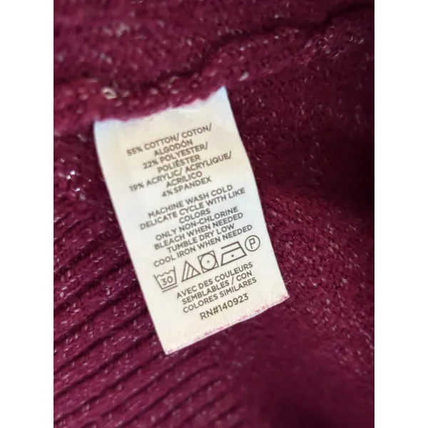 LOFT‎ Outlet Womens Magenta Pink Marl Mock Neck Pullover Sweater Large 794372 - Image 5