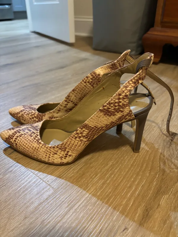 Snake Skin Heels Brown Size 8.5 - Image 2