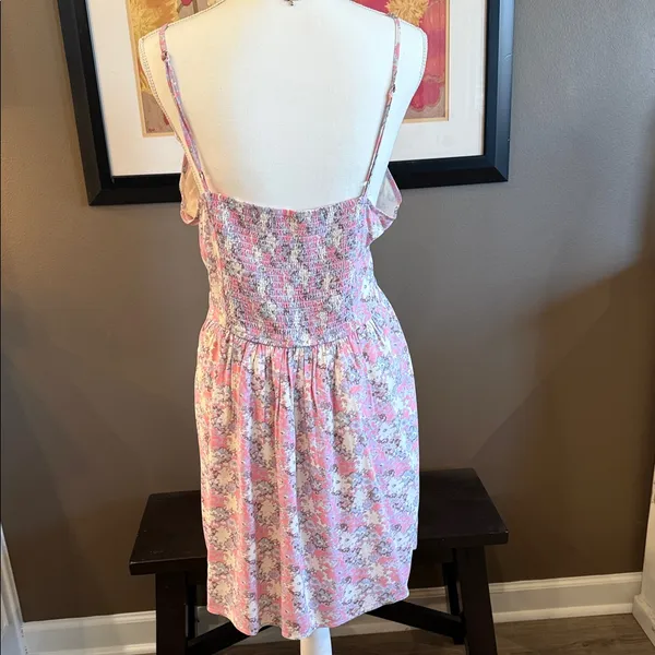 ABOUND Square Neck A-Line Smocked Pink Floral Mini Dress 1X Cottagecore Scandi - Image 8