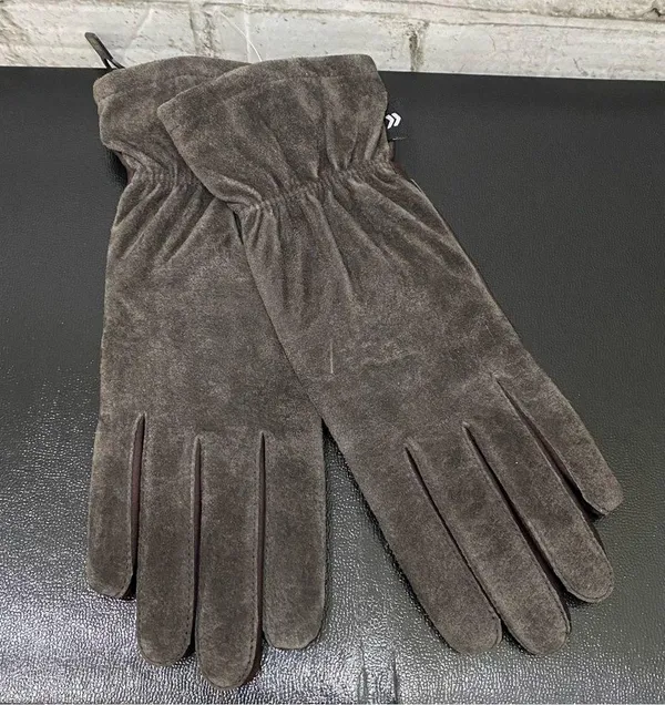 ISOTONER Stretch Leathers Brown Genuine Leather Gloves One Size - Image 11