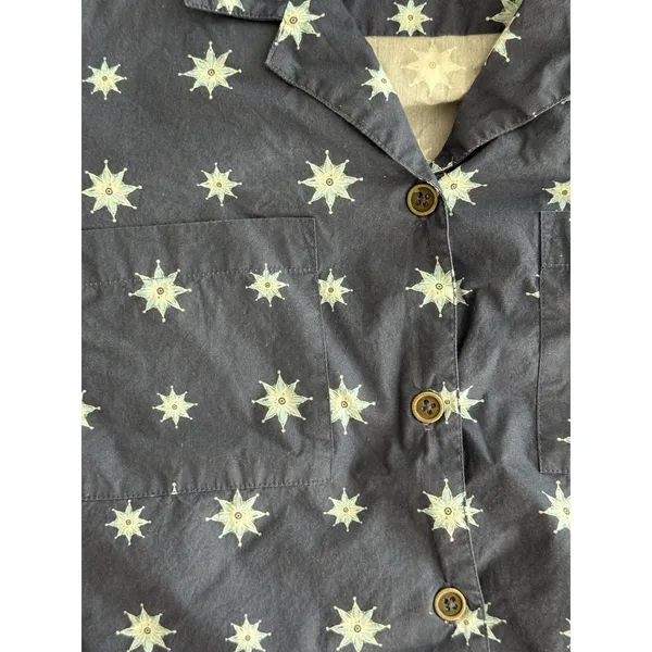 Women's Roller Rabbit Star Print Navy‎ Blue Short-Sleeve Pajama *Shirt Only - Image 4