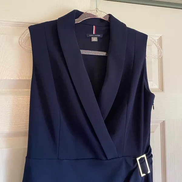 Tommy Hilfiger 4 blue business dress pencil aline midi sleeveless - Image 6