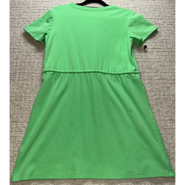 Pink Lily Mint Green Round Neck Casual Cotton Dress Cap‎ Sleeve Size S Tie Waist - Image 7