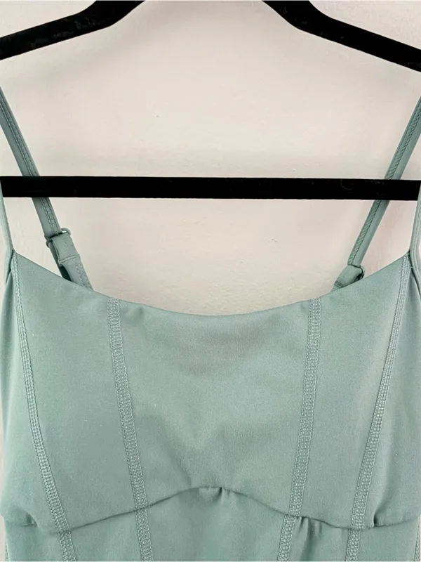 PINK Victoria's Secret Sage Green Active Romper One Piece Shorts - Image 2