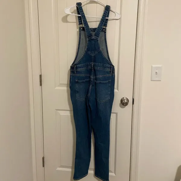 EUC | Old‎ Navy women’s ripped distressed medium wash denim overalls — size 2 - Image 7