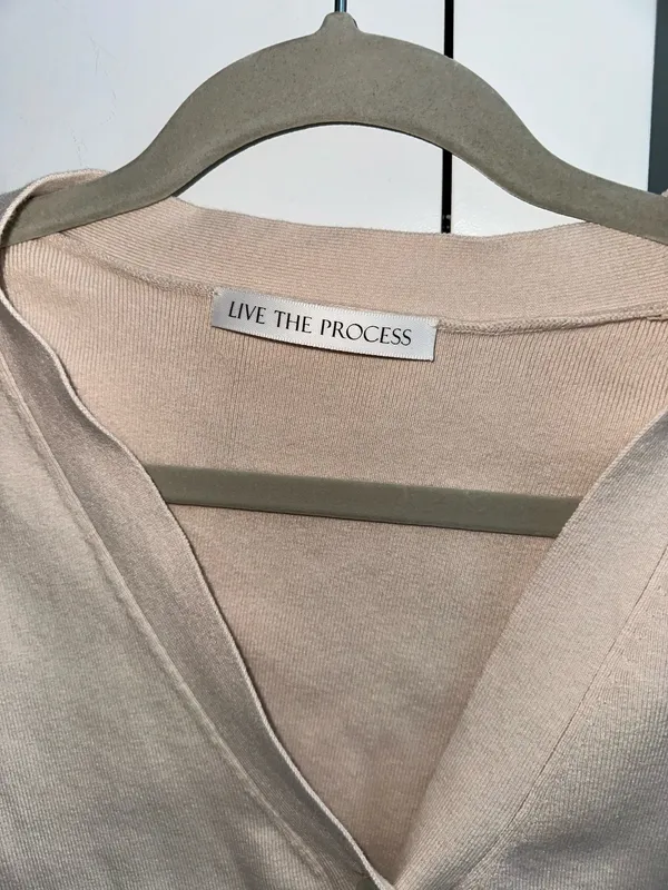 Live The Process Cardigan Tan - Image 7
