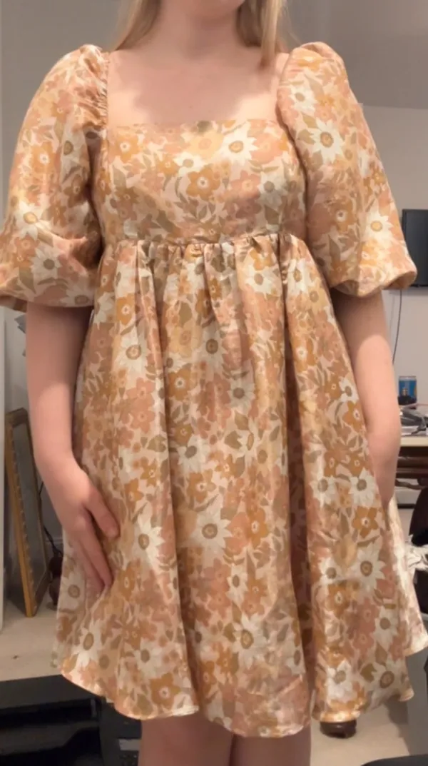 Storia Vintage Cottagecore Floral Puff Sleeve Mini Dress - Image 2