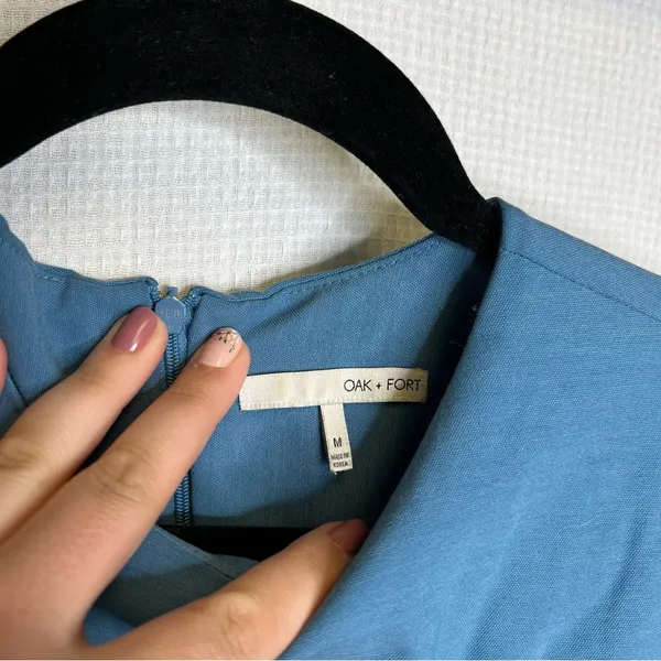 OAK + FORT | Formal Dressy‎ Wide-Leg Jumpsuit Medium Baby Blue - Image 2