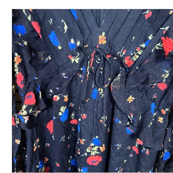 The Kooples Black Floral Dress Size 2‎ - Image 4