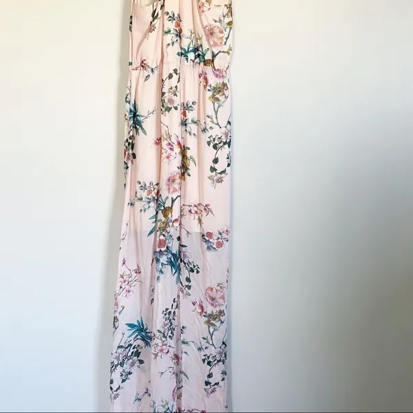 NWT LAVENDER BROWN Pink Racerback Wrap Maxi Dress Small - Image 9