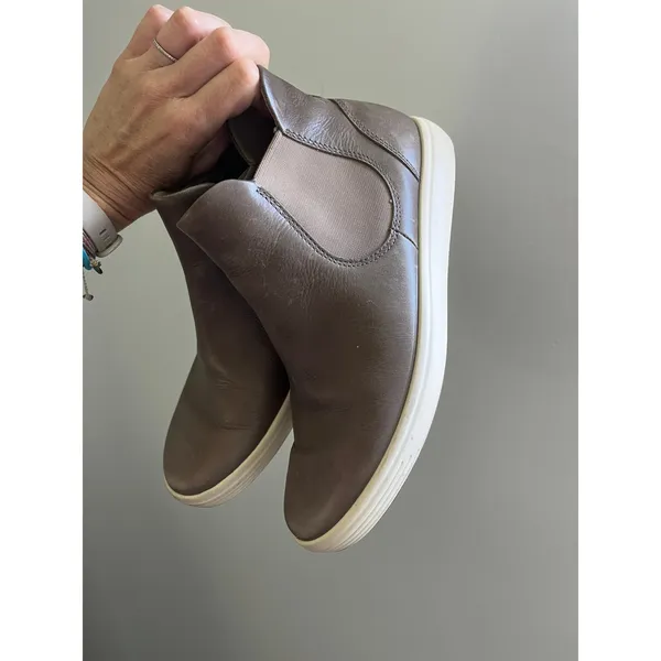 Ecco Soft‎ 7 Womens Taupe Leather Chelsea Ankle Boot 37 Gorpcore Comfort Sneaker - Image 3