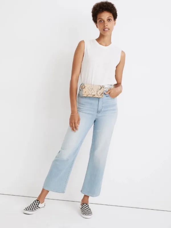 Madewell Wide-Leg Cropped Slim-Fit Jeans AN325 Size 30 - Image 3
