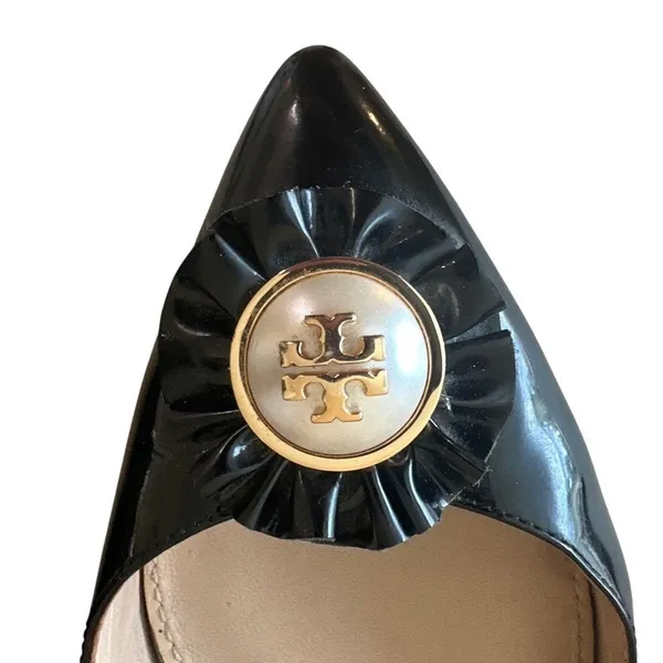 Tory Burch Melody‎ Pointed Toe Patent Flats Black 8 - Image 14