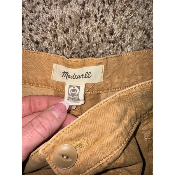 Madewell 90s Straight Cargo Pants‎ Tan Herringbone Utility Size 32 - Image 3