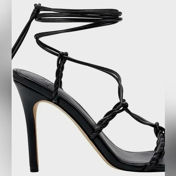 NEW Marc Fisher LTD Bea Twisted Lace-Up Stiletto Heel Sandals Black Size 7.5 - Image 10