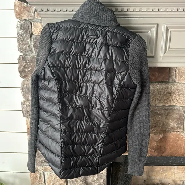 Athleta‎ Womens Wool Knit Sweater Sleeve Goose Down Filled Puffer Jacket - Image 5