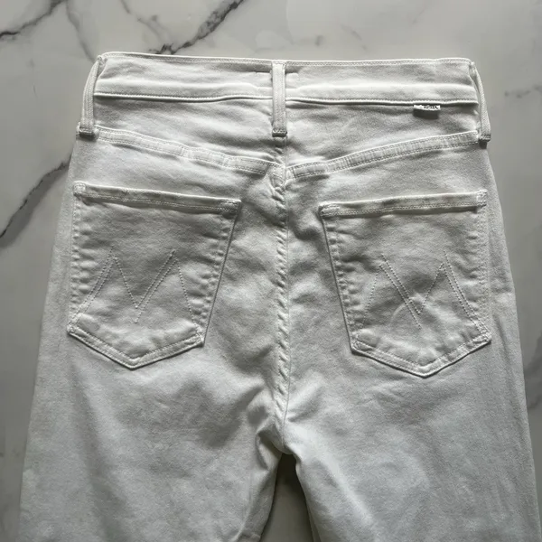 Mother Denim White High Waisted Rider Ankle Jeans Fairest Of Them All Size 26 - Image 8
