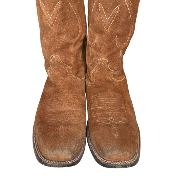 Stetson Tan Brown Suede Leather Boots 7 Western Classic Snip Toe Handmade Mexico - Image 4