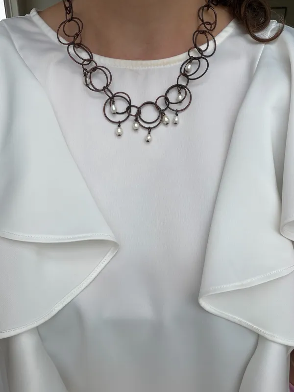 Earrings and Necklace Set Brown - Image 3