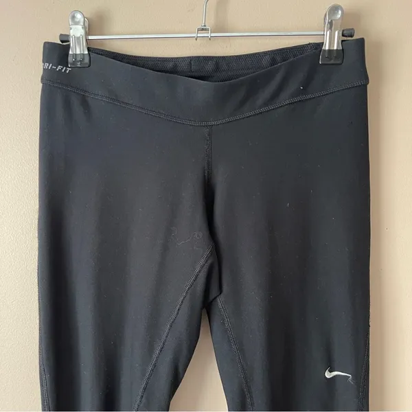 NIKE | Black Full Length Zipper Ankle Leggings Sz S - Image 3